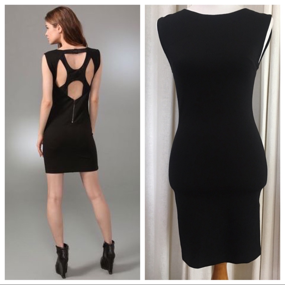 Alice + Olivia Black Mesh Cutout Mini Dress Small
